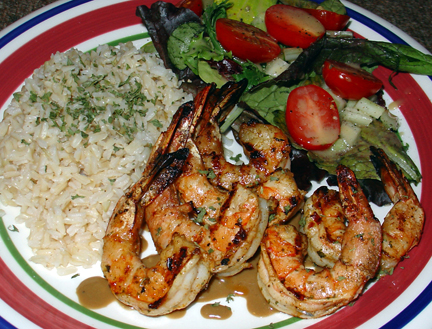 grilling seafood shrimp