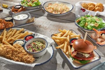 red lobster seafood spread on table