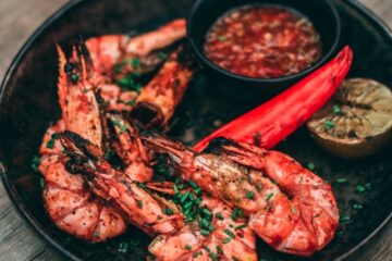 traeger grilled shrimp on plate