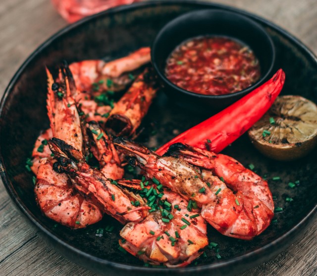 traeger grilled shrimp on plate