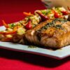 grilled cajun salmon on plate