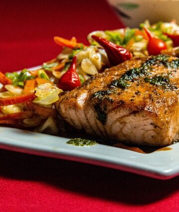 grilled cajun salmon on plate