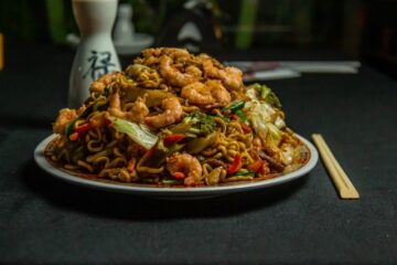 shrimp fried rice on plate